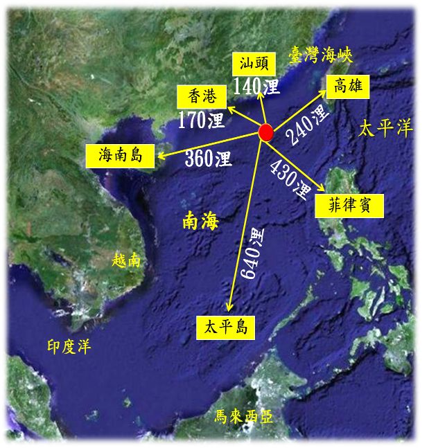 ▲美國國防專家卡本特今天指出，相較台灣本島，北京進犯東沙等外島機率較高。東沙島地理位置圖。（圖／海巡署網站）