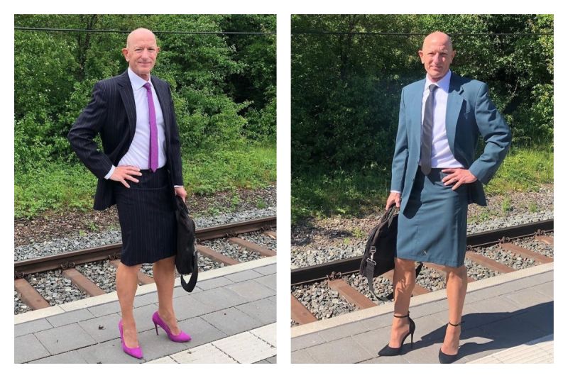 ▲一位住在德國的美國工程師，每天都穿「窄裙高跟鞋」上班，無性別打扮引發熱議。（圖／翻攝自BoredPanda）