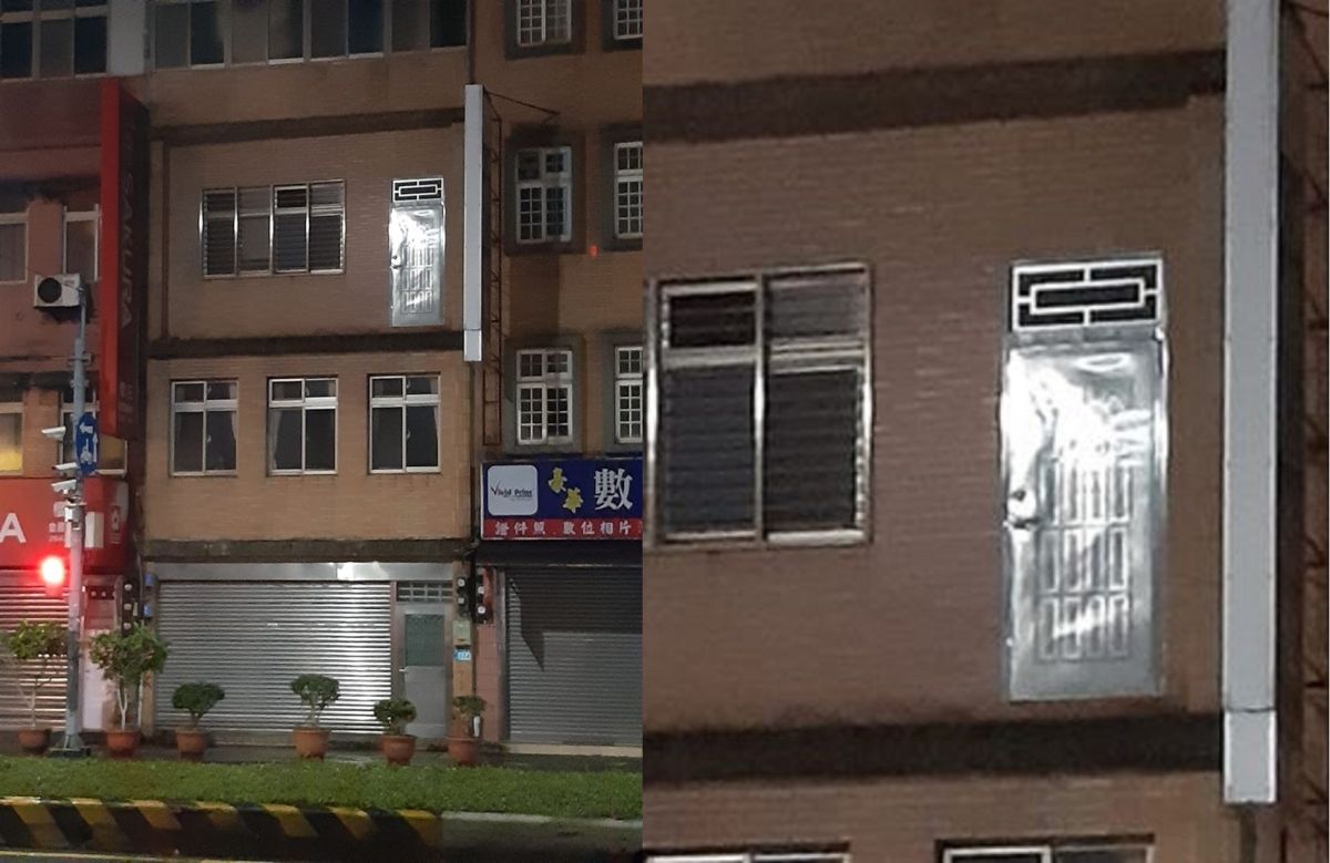 ▲有網友看見一處透天厝，3樓外牆竟有一扇門。（圖／翻攝《爆廢公社二館》）