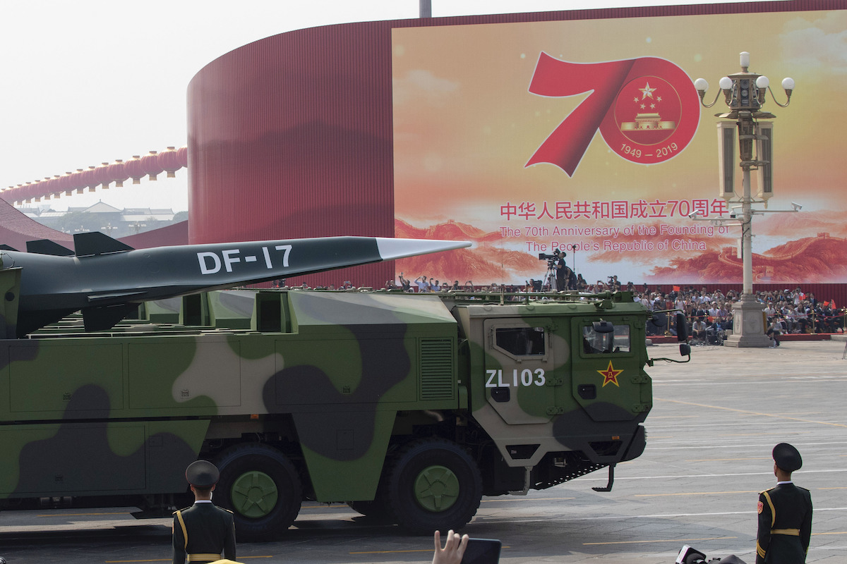 ▲2019年10月在中華人民共和國建國70週年典禮上首次亮相的東風17。（圖／美聯社／達志影像）