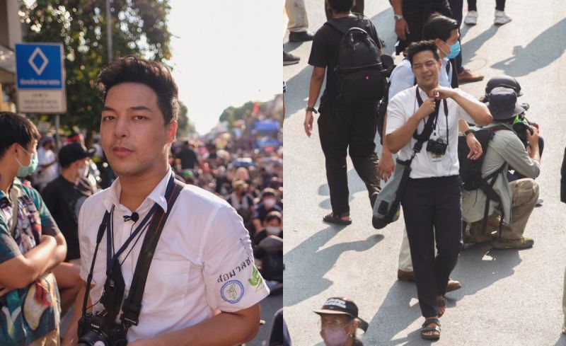 表情包成網路「迷因」！泰國帥哥記者直播示威爆紅
