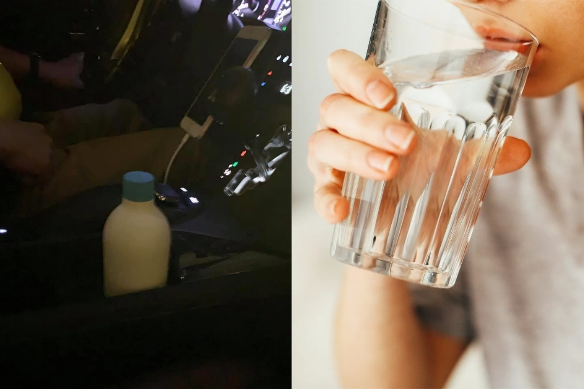 ▲網友差點喝下這瓶看似飲料的雙氧水。（示意圖／翻攝自《爆怨2公社》及《pexels》 ）