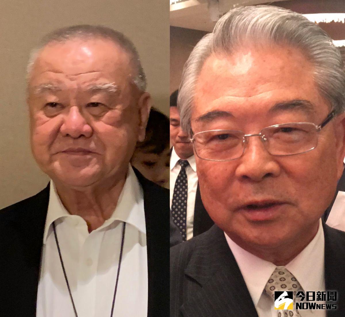 ▲新台幣狂升，三三會理事長許勝雄（右）與工商協進會理事長林伯豐（左）均向政府喊話。（圖／記者顏真真攝）