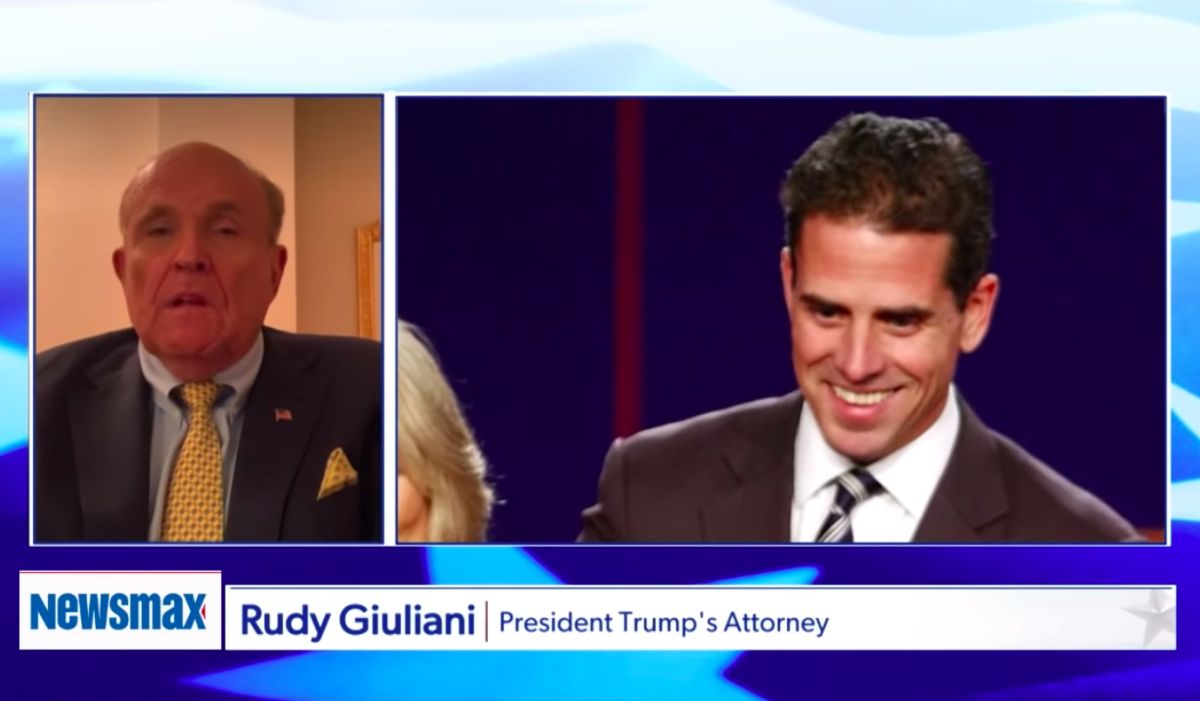 ▲朱利安尼向媒體稱，他握有的筆電備份資料涉及杭特・拜登與未成年少女發生關係的自白和相關影像。（圖／翻攝自影片）