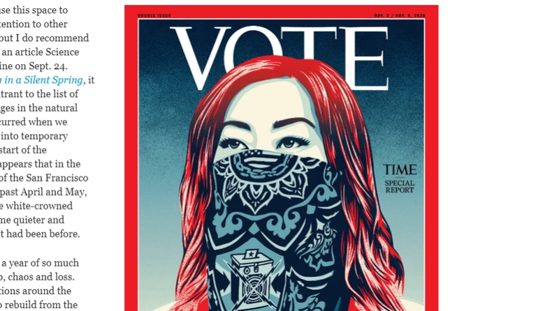 ▲美國知名雜誌鼓勵選民踴躍投票。（圖／翻攝自時代雜誌）