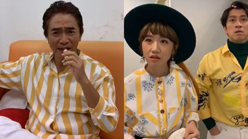 ▲憲哥打完疫苗頭暈目眩,要Lulu(右圖左)、陳漢典(右圖右)錄影時多擔待。(圖/吳宗憲直播)