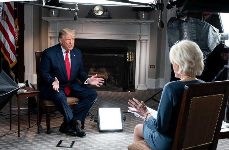 
▲川普近日接受美國《哥倫比亞廣播公司》節目《 60 分鐘》專訪，卻與主持人頻頻發生摩擦，最後更直接走人。（圖／取自川普推特）