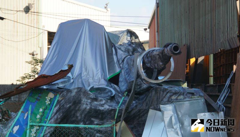 ▲國軍戰備週登場,CM11戰車藏身民間資源回收場。(圖/記者呂炯昌攝.2020.10.28)