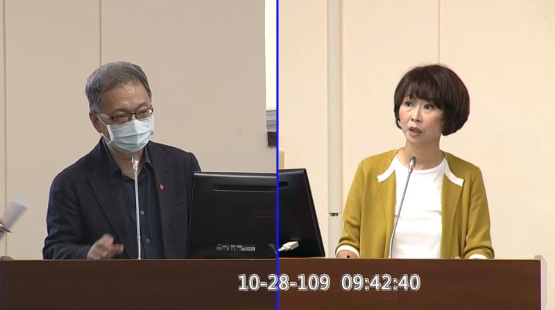 ▲衛福部政務次長薛瑞(左)元今(28)日出席立法院今日經濟聯席會議,受民進黨立委陳亭妃(右)質詢。(圖/翻攝自國會頻道)