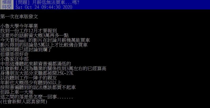 ▲原PO貼文。(圖/翻攝PTT)