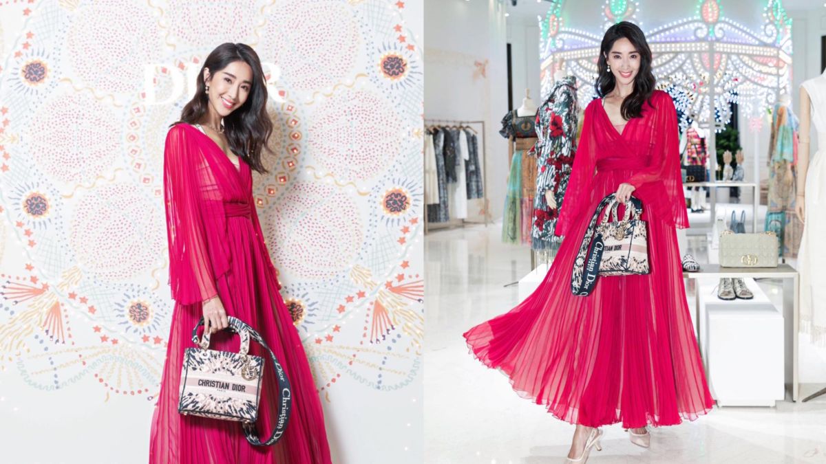 ▲隋棠回歸台北出席活動，以一襲亮麗的勃根地紅禮服亮相。（圖／隋棠臉書） 

 