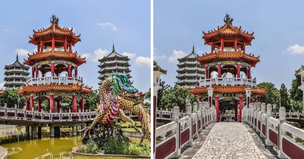 ▲龍池 | After entering the magnificent red main gate, you will see a dragon sitting in a pond on the left side of the temple. (Courtesy of @kevin.19991023/Instagram)