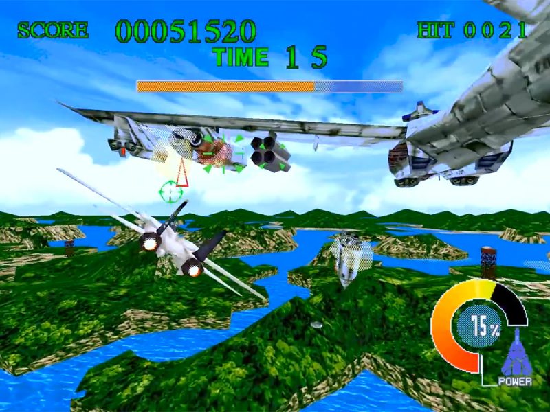 ▲鐵翼雄鷹 Sky Target：駕駛F-14熊貓式戰鬥機升空迎擊，一舉將來襲的敵軍殲滅。