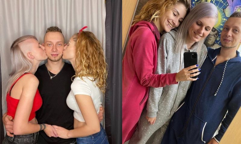 ▲德國一名男子派翠克和24歲的女友拉瑞莎，接受了第3者蘿拉加入他們的感情。（圖／翻攝自instagram _lauriii_official）