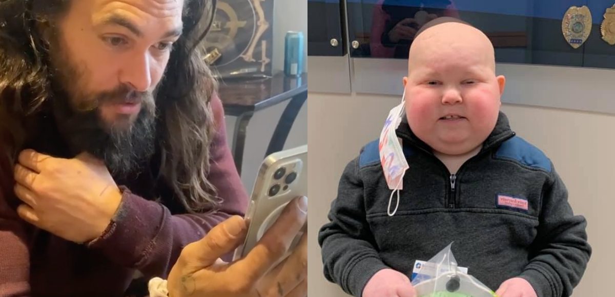 ▲「水行俠」傑森摩莫亞視訊病童粉絲。（圖／傑森摩莫亞IG、FB@4TheLoveofDanny）