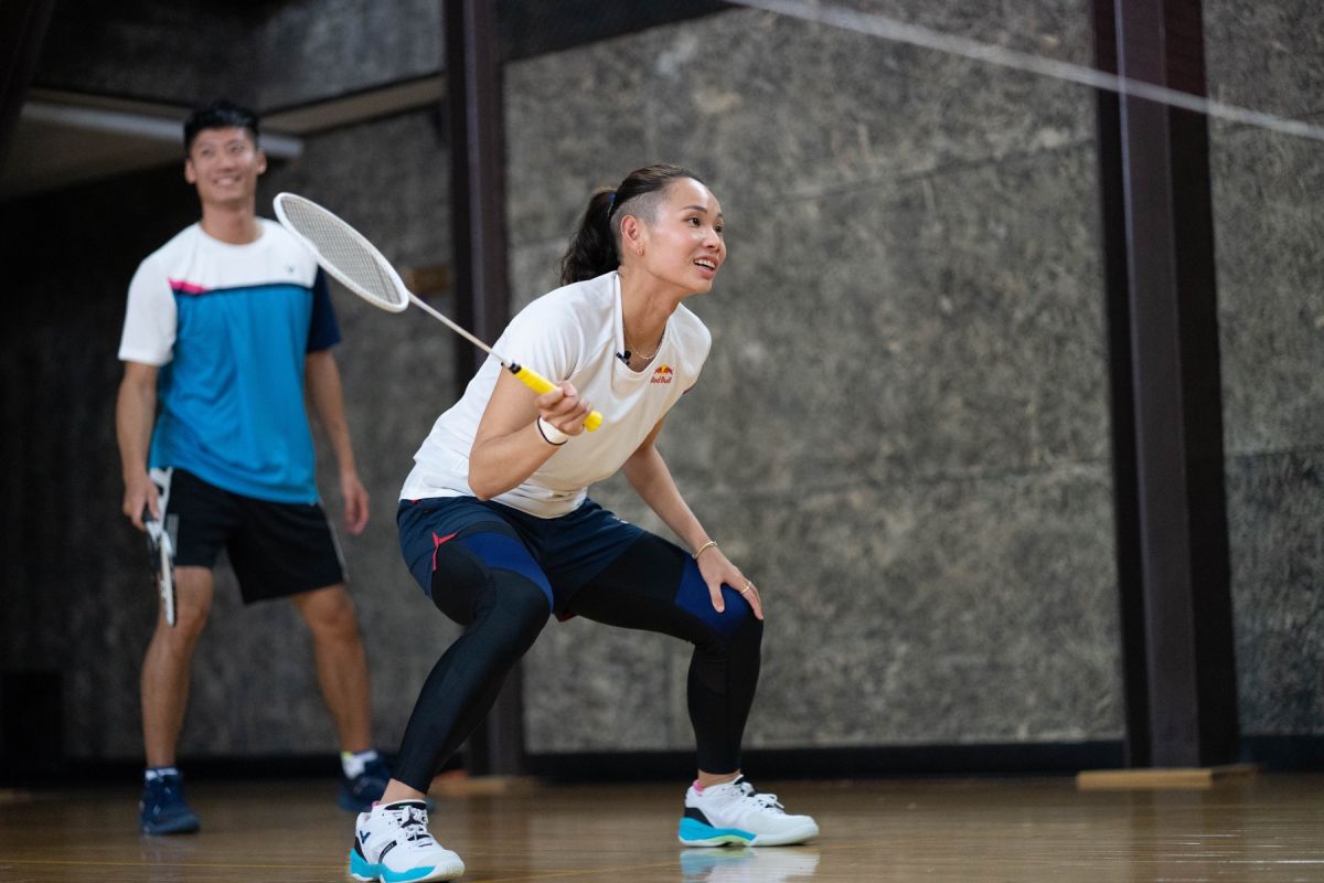 ▲戴資穎在Red Bull活動中，親自下場陪球迷們打球。（圖／Red Bull提供）