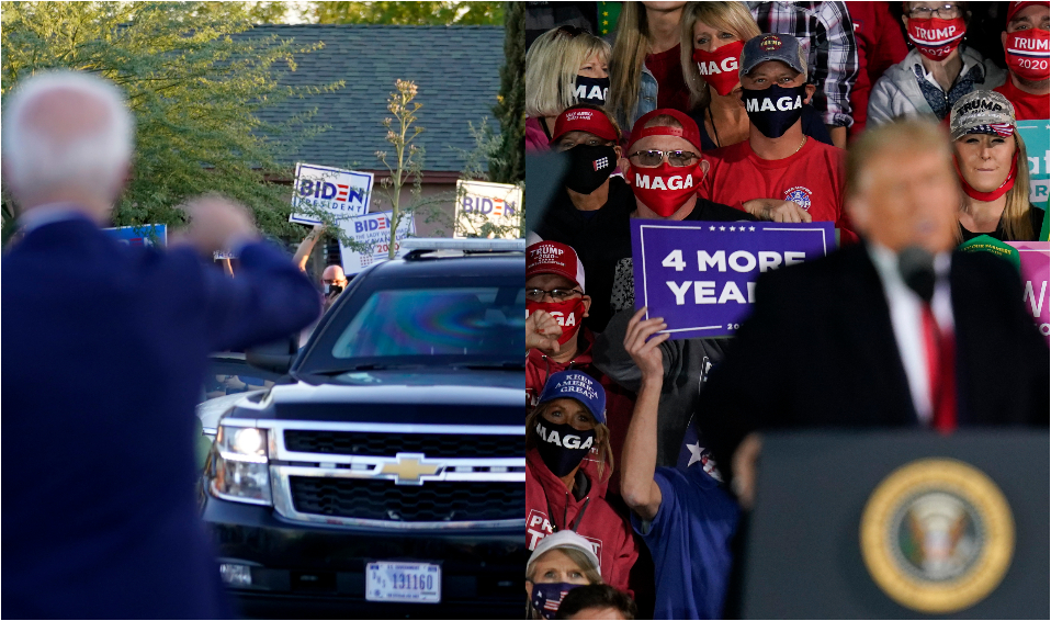 ▲今年美國總統大選備受關注，川普和拜登2人的對台灣的立場、對中政策成為台灣人關心的主要議題。（圖／美聯社／達志影像）