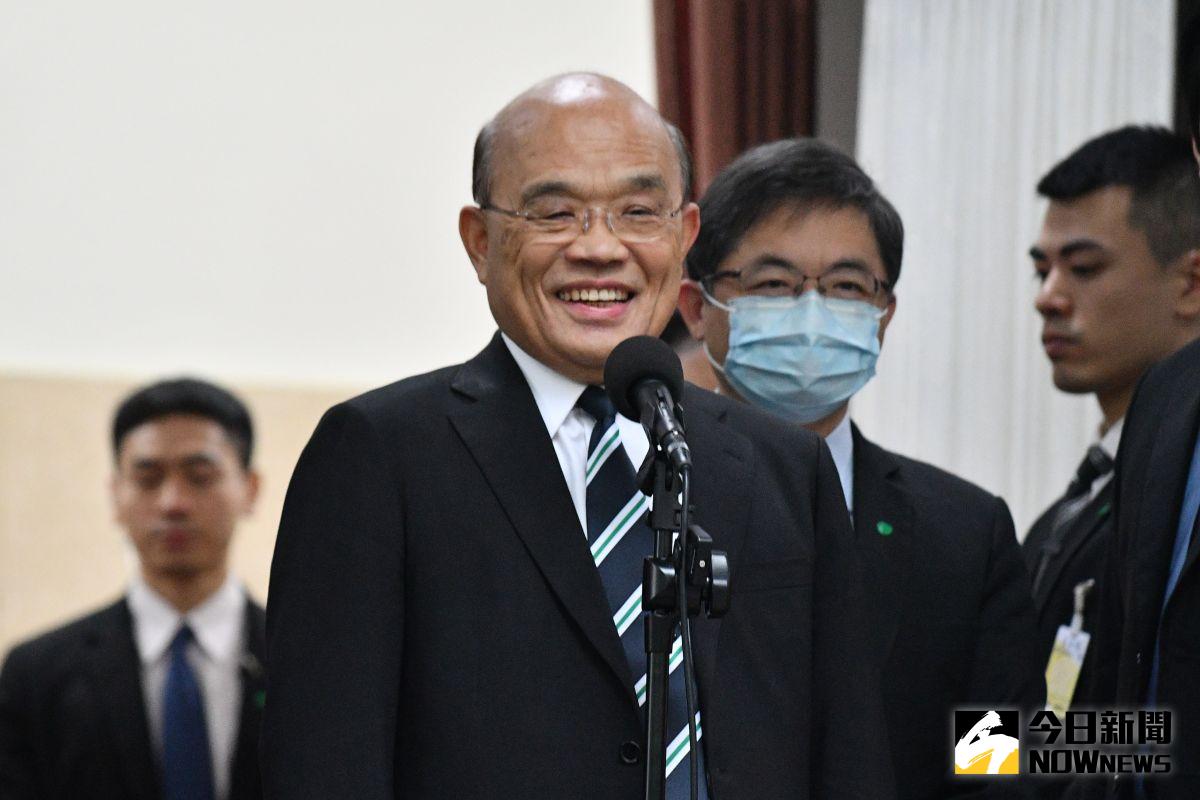 ▲近日蔡蘇不合的傳聞又起，行政院長蘇貞昌受訪時說，他和蔡總統今天早餐、午餐都一起吃，分化、中傷的話沒有意義。（圖／記者林柏年攝）