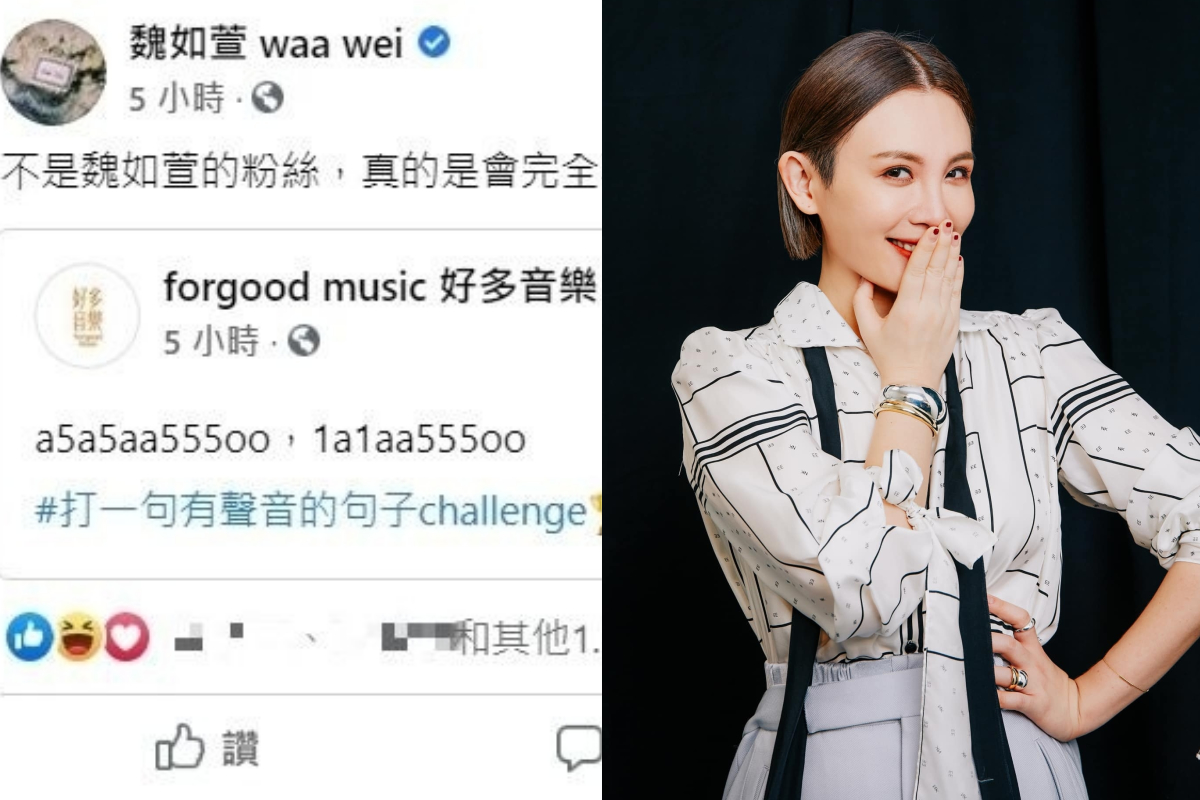 ▲《好多音樂》打出「a5a5aa555oo，1a1aa555oo」，引起萬名網友共鳴，連魏如萱都忍不住分享。（圖／翻攝自《魏如萱 waa wei》臉書 ） 