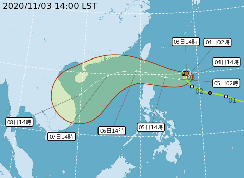 ▲輕度颱風「閃電」目前仍在台灣東南方海面滯留打轉，預估周五是最接近台灣的時間點，氣象局也不排除發布海上颱風警報。（圖／氣象局）