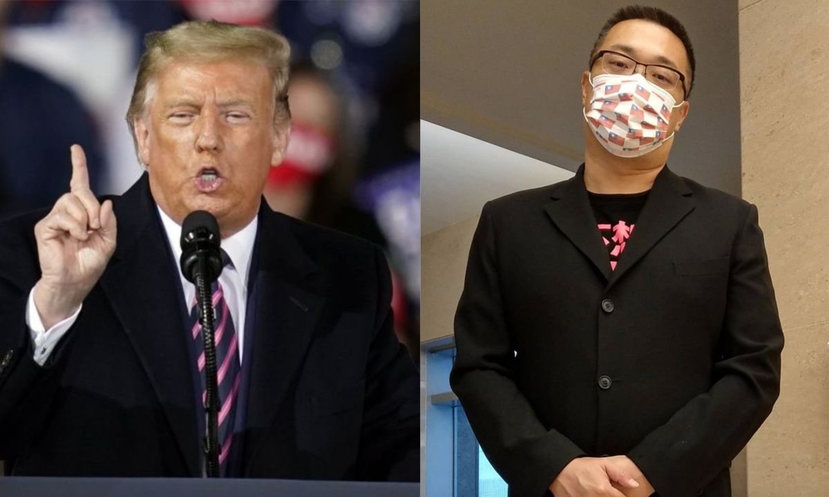 ▲美國大選結果揭曉，拜登逆轉，對此宅神朱學恆表示，台灣覺青趕快面對現實，「不要哭倒在地上恢復不過來」。（左圖，美聯社／達志影像／右圖，翻攝自朱學恆臉書粉專）