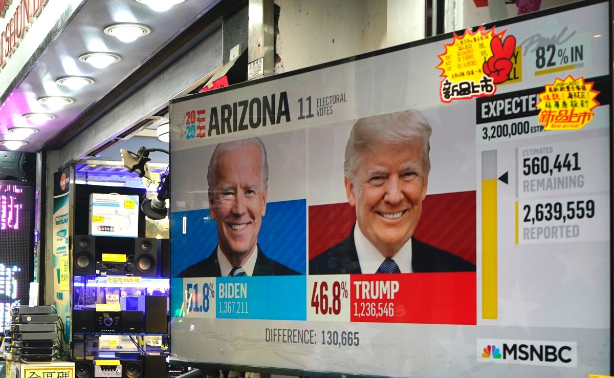 ▲美國總統大選牽動國際局勢，台灣民眾也非常關注這屆選舉可能會對美中台、台海局勢帶來的影響。（圖／美聯社／達志影像）