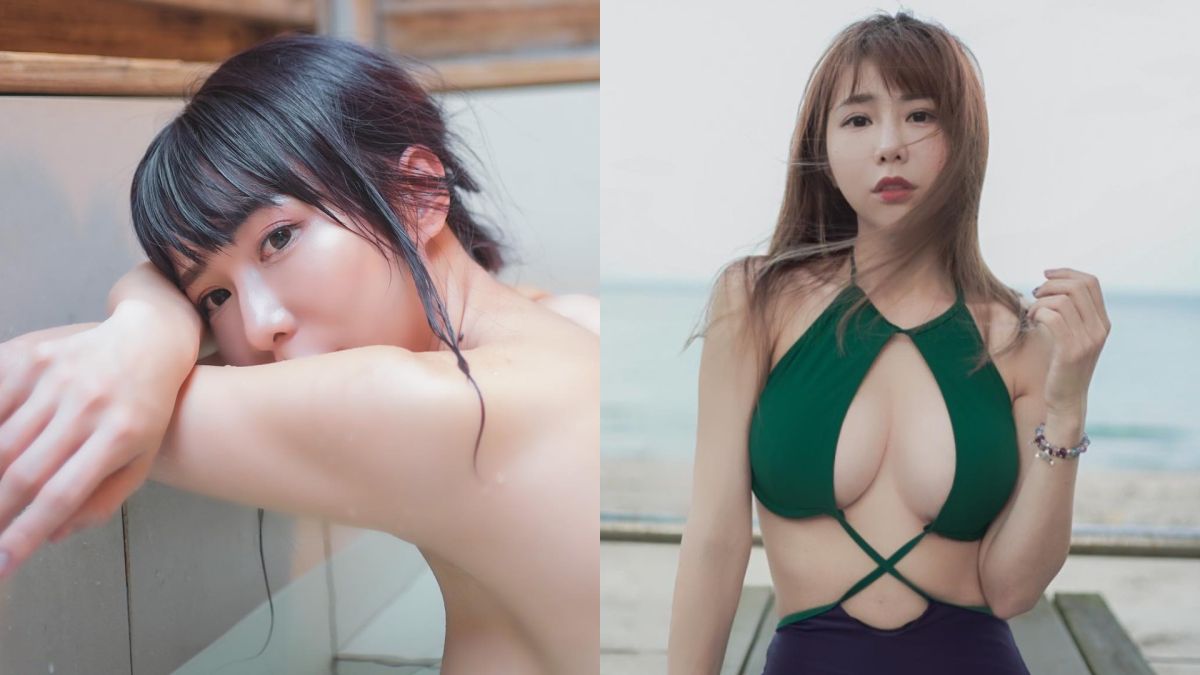 ▲董梓甯演繹設計感十足的泳衣，好身材被封「台灣第一胸」。（圖／董梓甯臉書）