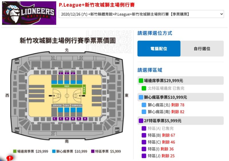 ▲P.League+新竹攻城獅的例行賽季票今(5)日中午12點開賣,開賣不到半小時,官方回報要價29,999元的「場邊席季票」共66席已完售。(圖/公關提供)