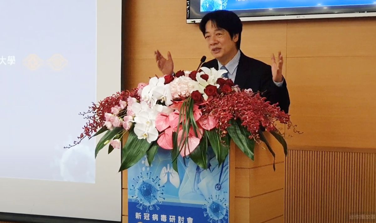 ▲賴清德表示，「我們要以病毒為師」，因為這個病毒太新了，即便我們已經獲得了階段性的成果，也一定要謙卑面對，讓台灣成為一個生物韌性的國家。（圖／林口長庚醫院提供）
