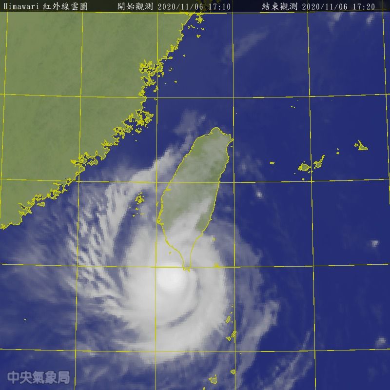 ▲閃電颱風暴風圈正在侵襲高雄、台東及恆春半島地區，台南也將會進入警戒範圍。（圖／氣象局）