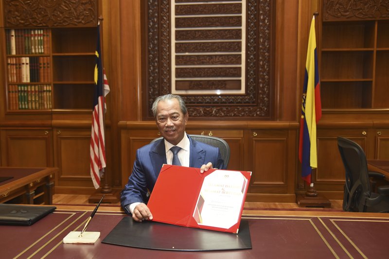 ▲馬來西亞首相慕尤丁（Muhyiddin Yassin）16日辭職首相職位，馬來西亞王室表示將會盡快任命。（圖／美聯社／達志影像）