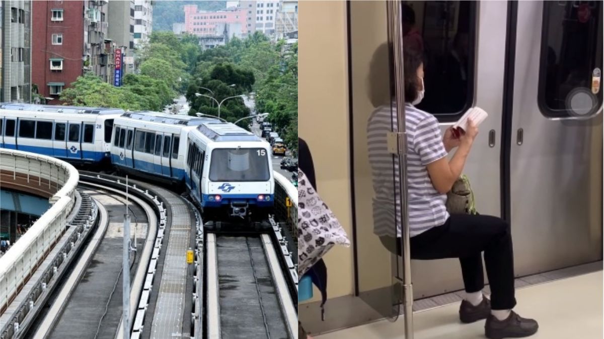 ▲搭捷運沒位子怎麼辦？這位超強大媽用一招告訴所有乘客自己不需要被讓座。（合成圖／左圖取自NOWnews資料中心；右圖翻攝自《爆廢公社2館》）