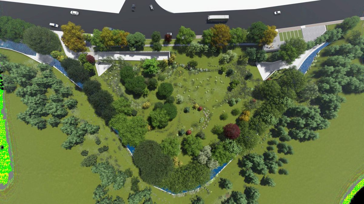 ▲后里中科景觀池規劃於都市計畫綠模擬圖(圖／水利局提供2020.11.9)