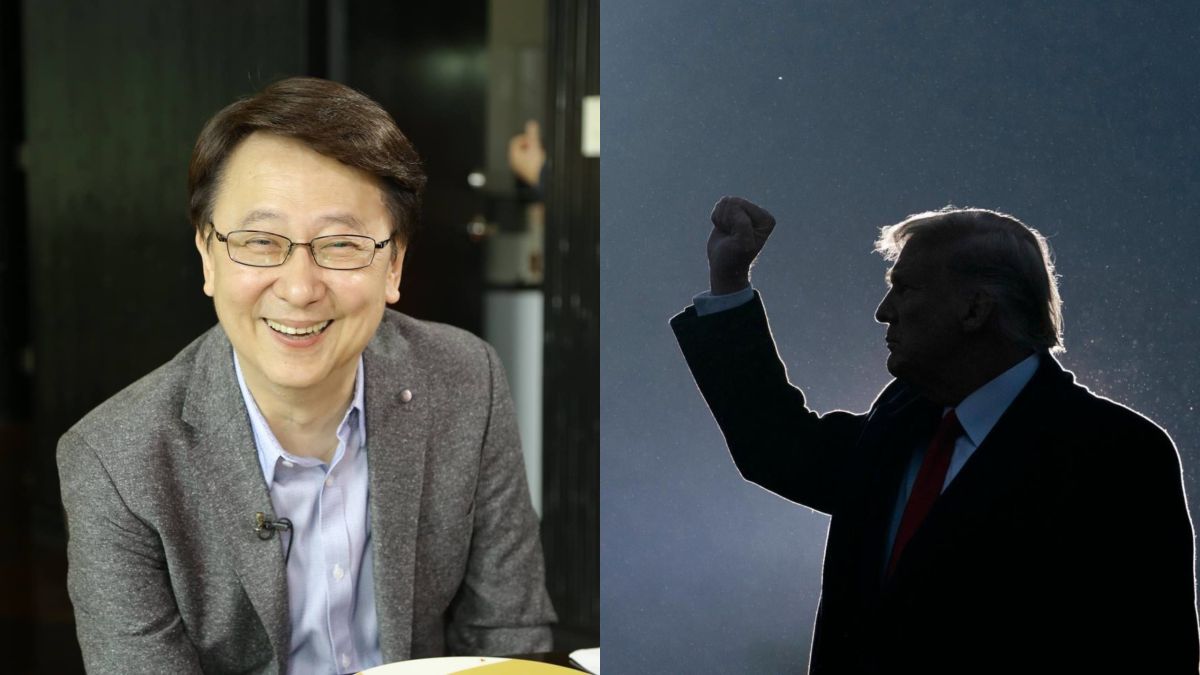 ▲李四端（左）談起川普（右）落選，認為世界各國多半都鬆一口氣。（圖／李四端臉書） 