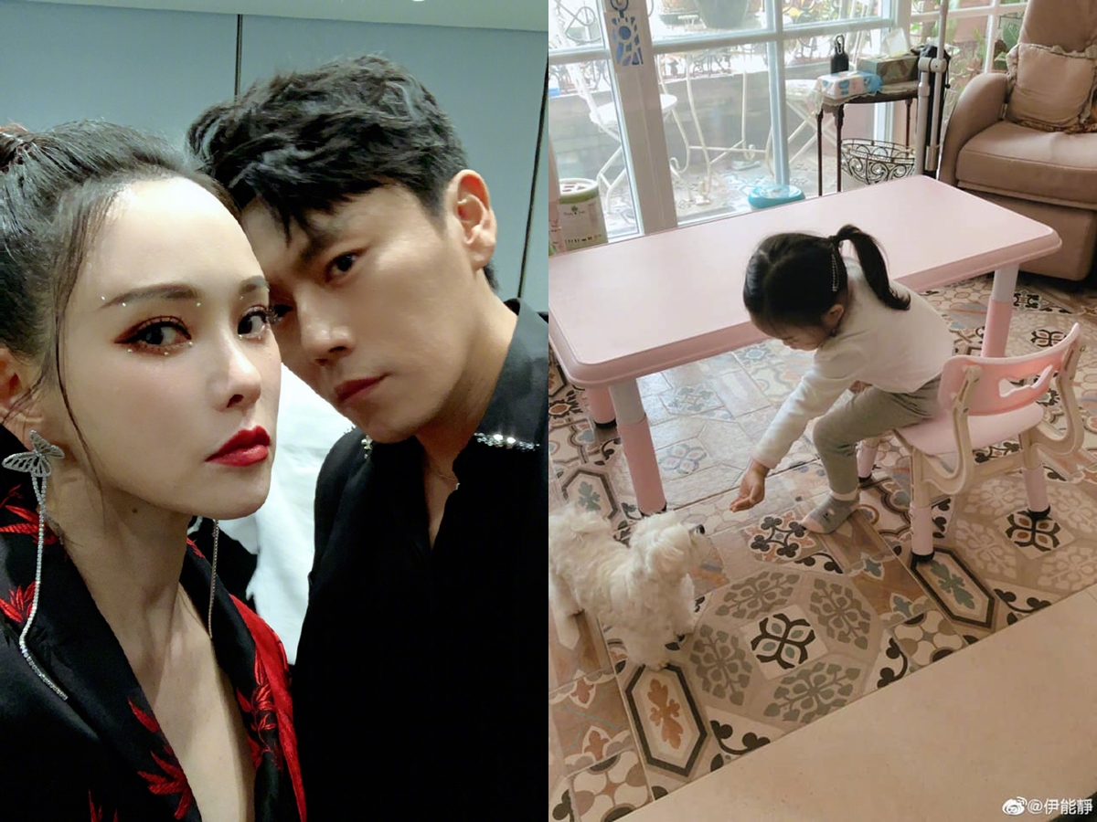 ▲伊能靜（左）、秦昊育4歲女小米粒。（圖／翻攝伊能靜微博）