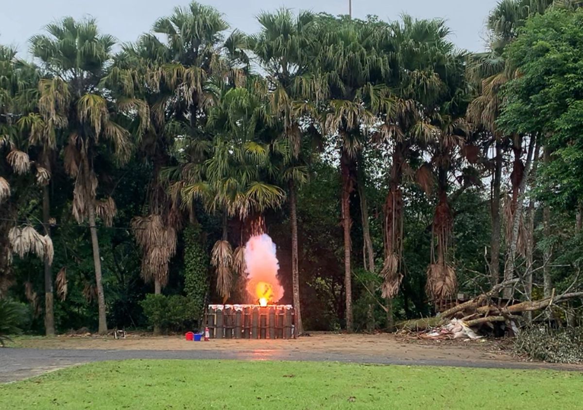 ▲水利署人工增雨作業小組在石門水庫於今天下午2時施放國產高空焰彈、2時35分接續進行年度第2次無人機增雨作業。（圖／北水局提供）