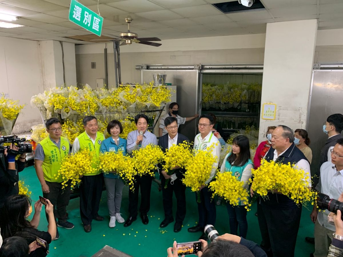 ▲副總統賴清德前往中市東山路文心蘭產銷包裝場行銷文心蘭(圖／柳榮俊攝2020.11.13)