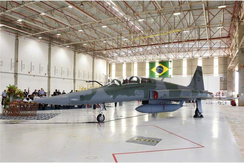 ▲巴西空軍最後1架完成升級的F-5FM交機典禮。(圖／巴西空軍)