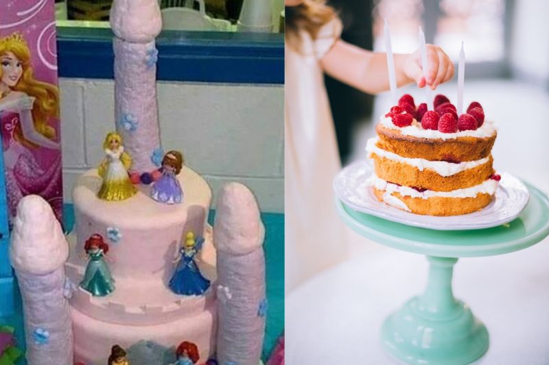 ▲原PO的女兒訂了公主蛋糕，殊不知收到成品崩壞。（圖／翻攝自《爆廢1公社》及《pexels》 ） 