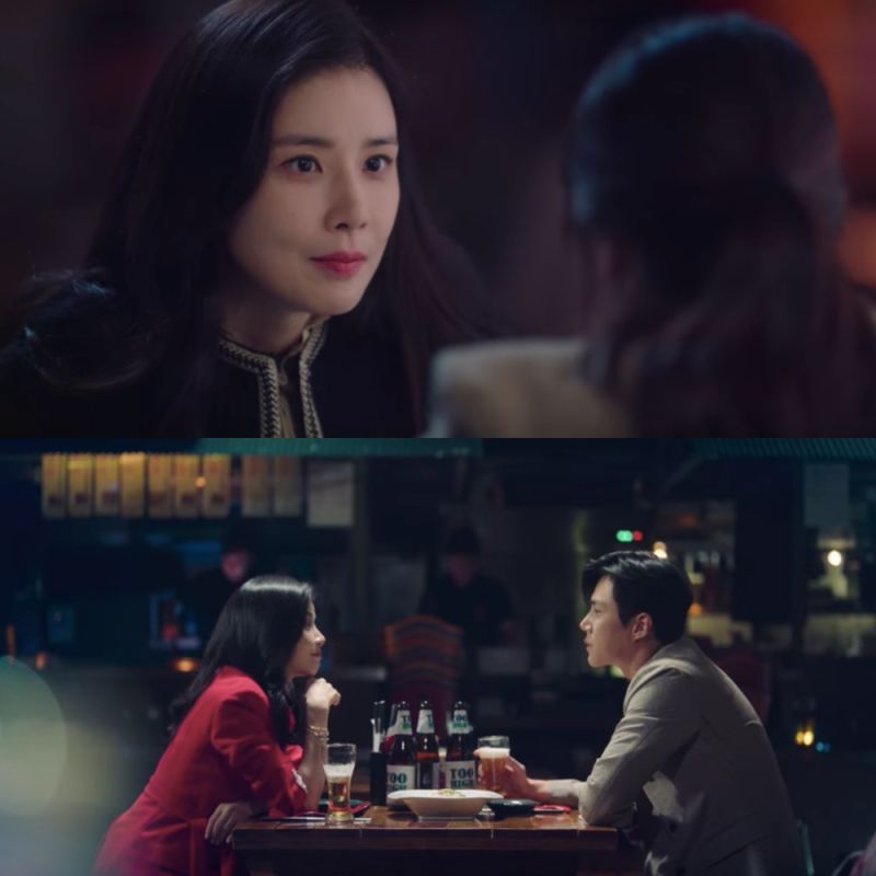 ▲李寶英(上下圖左)客串演出安慰秀智(上圖右)跟金宣虎。(圖/翻攝Netflix)