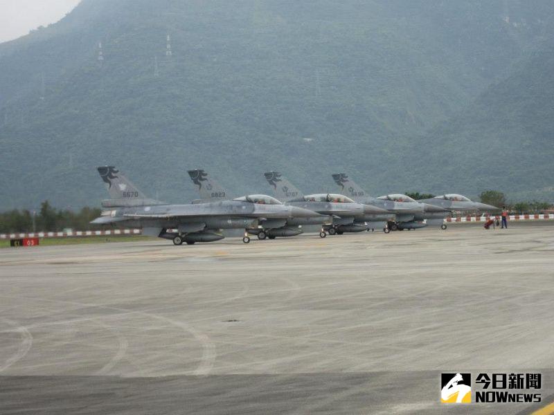▲花蓮基地F-16戰機機隊。(資料照/記者呂炯昌攝)
