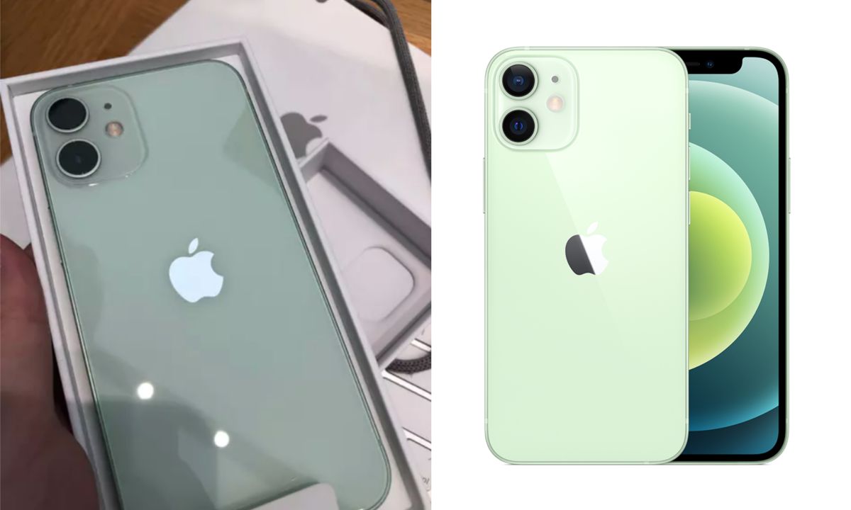 ▲一名女網友表示自己拿到了「iPhone12mini綠色」實體機被美哭，她也揭開「5大優點」，貼文一出，引起熱議。（左圖，翻攝自《Dcard》／右圖，翻攝自蘋果官網）
