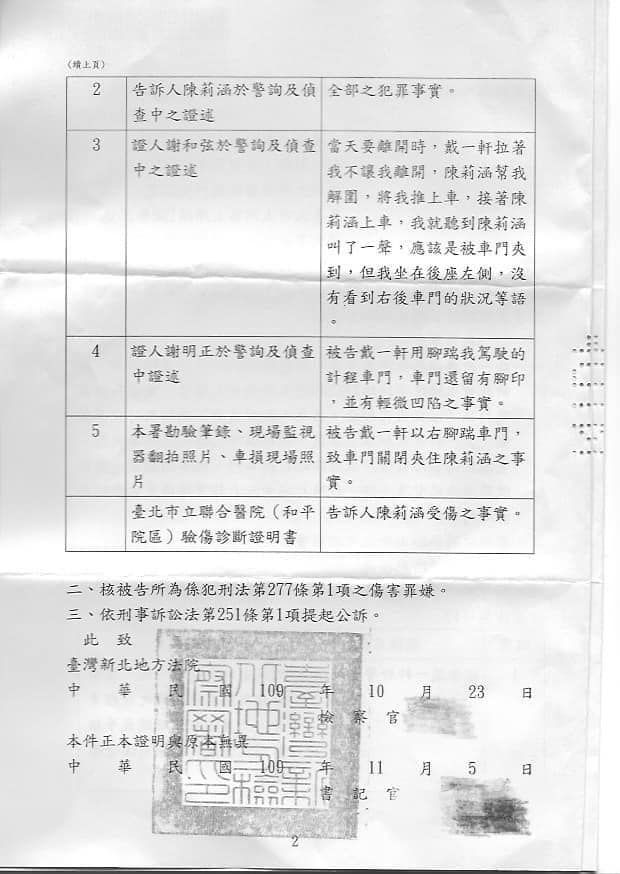 ▲起訴書內容。(圖/謝和弦臉書)