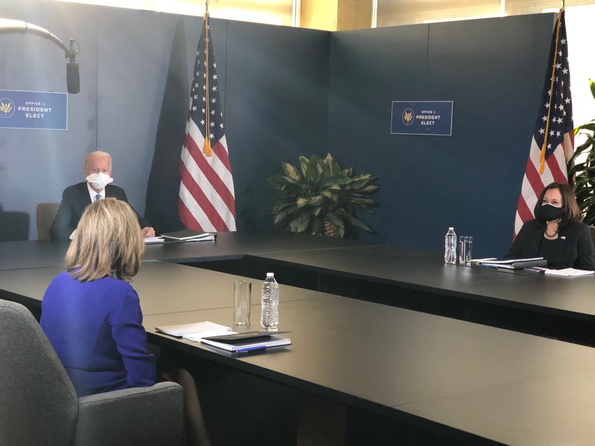 ▲拜登週五（20）在德拉瓦州與民主黨人討論過渡工作，卻失態回問在場一名記者「怎麼一直大叫」。（圖／翻攝自 Twitter）