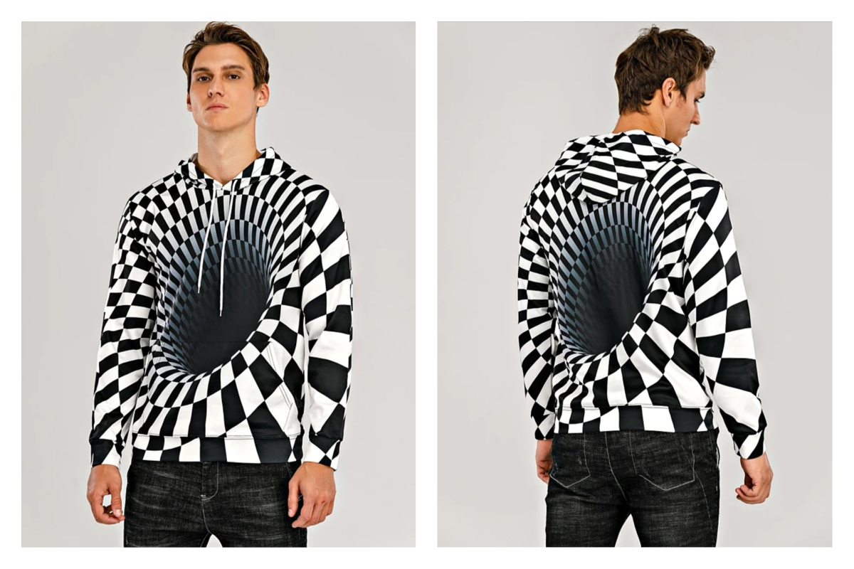 ▲日本網友分享超吸睛的「黑洞帽T」，讓大家笑翻。（圖／翻攝自@Vane11ope的推特）