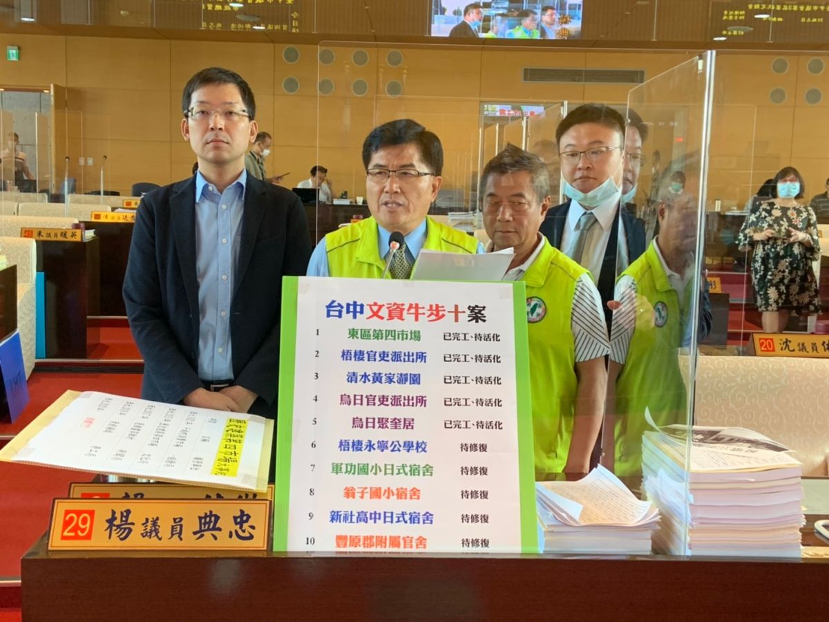 ▲民進黨議員整理出「台中文資牛步10案」，亟待修復或活化的歷史建築(圖／柳榮俊攝2020.11.24)