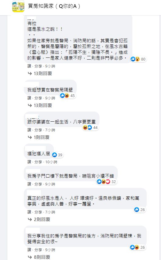 ▲原PO婆婆對買房在警局後方有所顧忌,不過大多數人則以平常心看待。(圖/翻攝《買房知識家(Q你的A)》)
