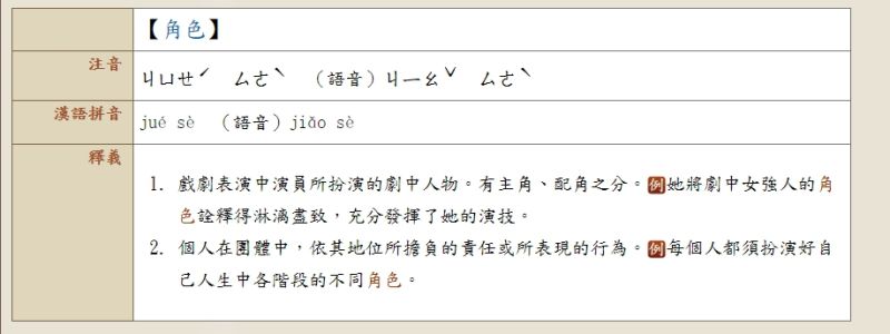 ▲「角」色讀音和語音不同。(圖/翻攝自教育部重編國語辭典修訂本)
