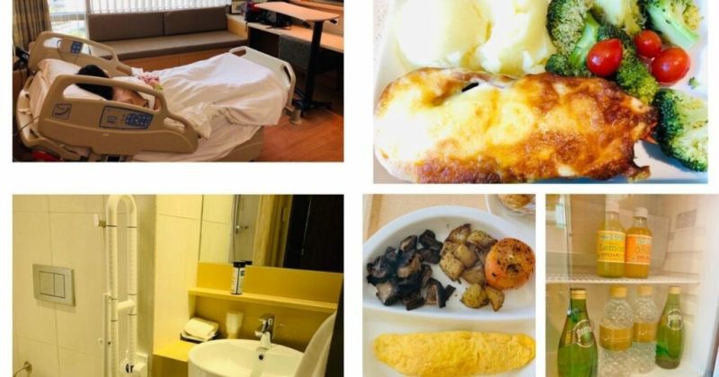 ▲拼圖,醫院的食物非常豐盛(右)、醫院病房內部