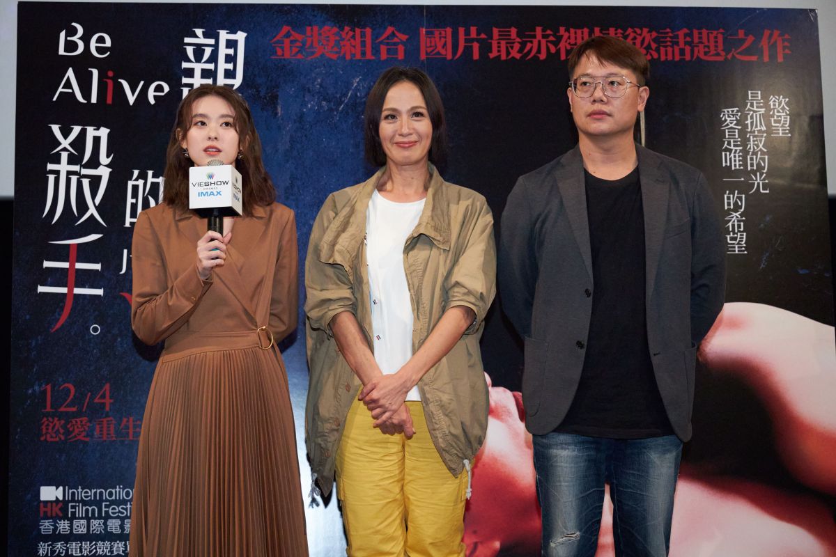 ▲（左起）邱偲琹、黃采儀、導演賴孟傑出席首映會。（圖／威視）

